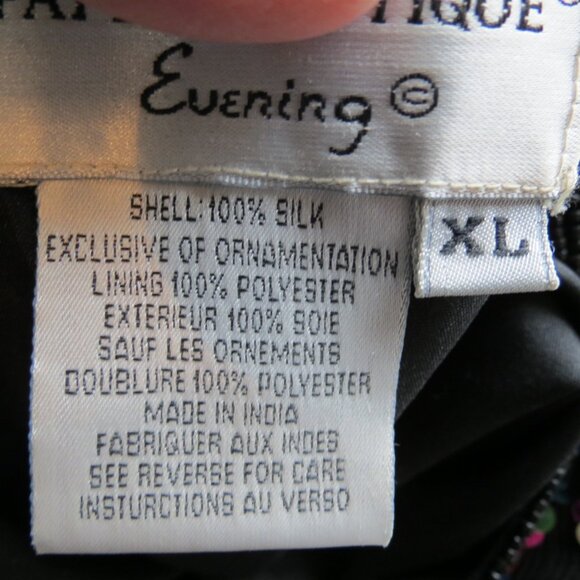Papell Boutique Evening Black With Multicolored Sequin Jacket Evening Size XL - Picture 9 of 10
